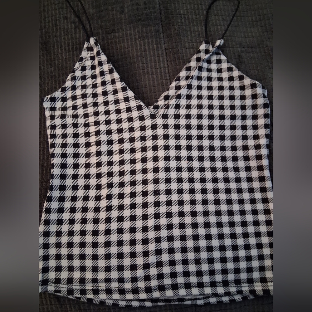 Gaze Black and White Checkered Top